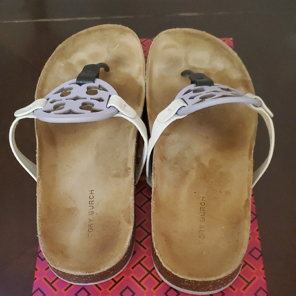 Tory Burch Purple and White Sandals - Picture 2 of 5